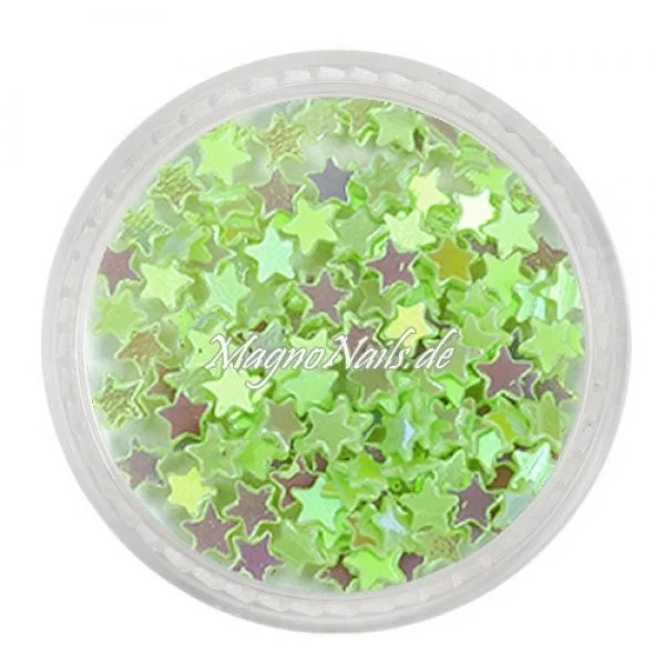 Glitter Shapes - Einlegemotive - Sterne apfelgrün Nail Art Nails Nagel Nögel Nailart Einleger