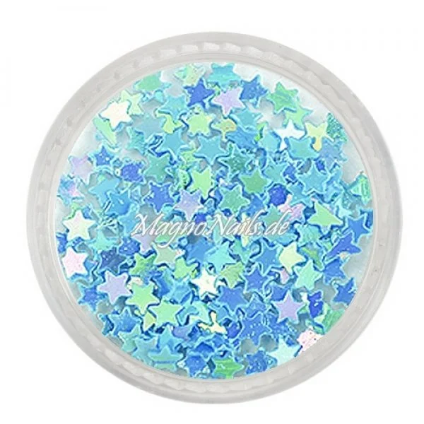 Glitter Shapes - Einlegemotive - Sterne hellblau Nail Art Nails Nagel Nögel Nailart Einleger