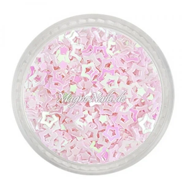 Glitter Shapes - Einlegemotive - Sterne gelocht zartrosa Nail Art Nails Nagel Nögel Nailart Einleger
