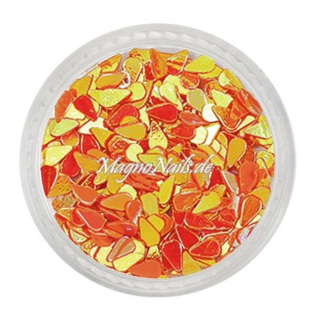 Glitter Shapes - Einlegemotive - Tropfen orange Nail Art Nails Nagel Nögel Nailart Einleger