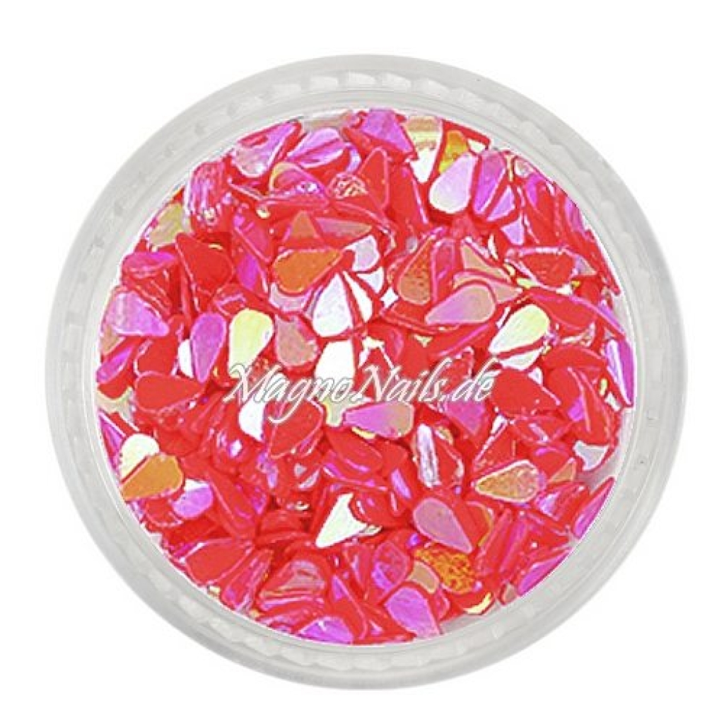 Glitter Shapes - Einlegemotive - Tropfen korallenrot Nail Art Nails Nagel Nögel Nailart Einleger