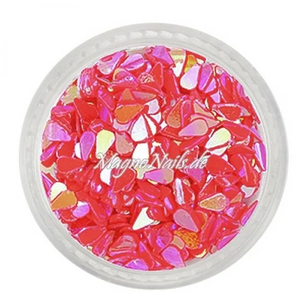 Glitter Shapes - Einlegemotive - Tropfen korallenrot Nail Art Nails Nagel Nögel Nailart Einleger