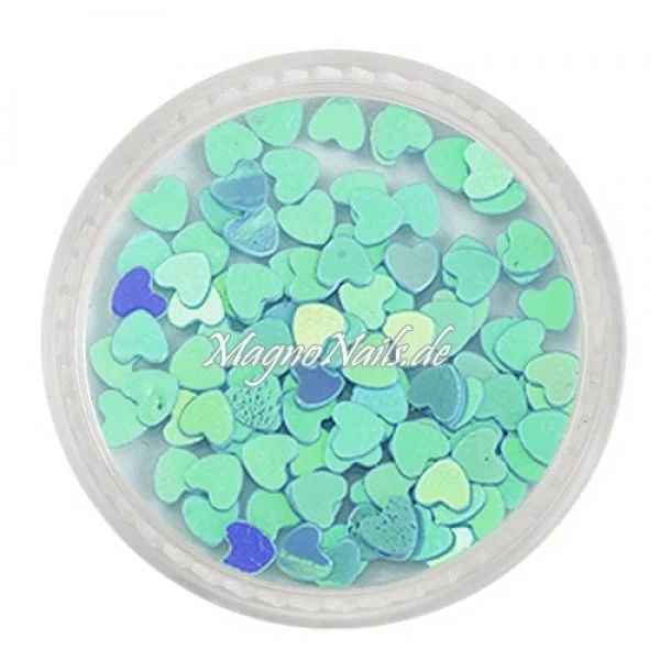 Glitter Shapes - Einlegemotive - Herzen hellblau Nail Art Nails Nagel Nögel Nailart