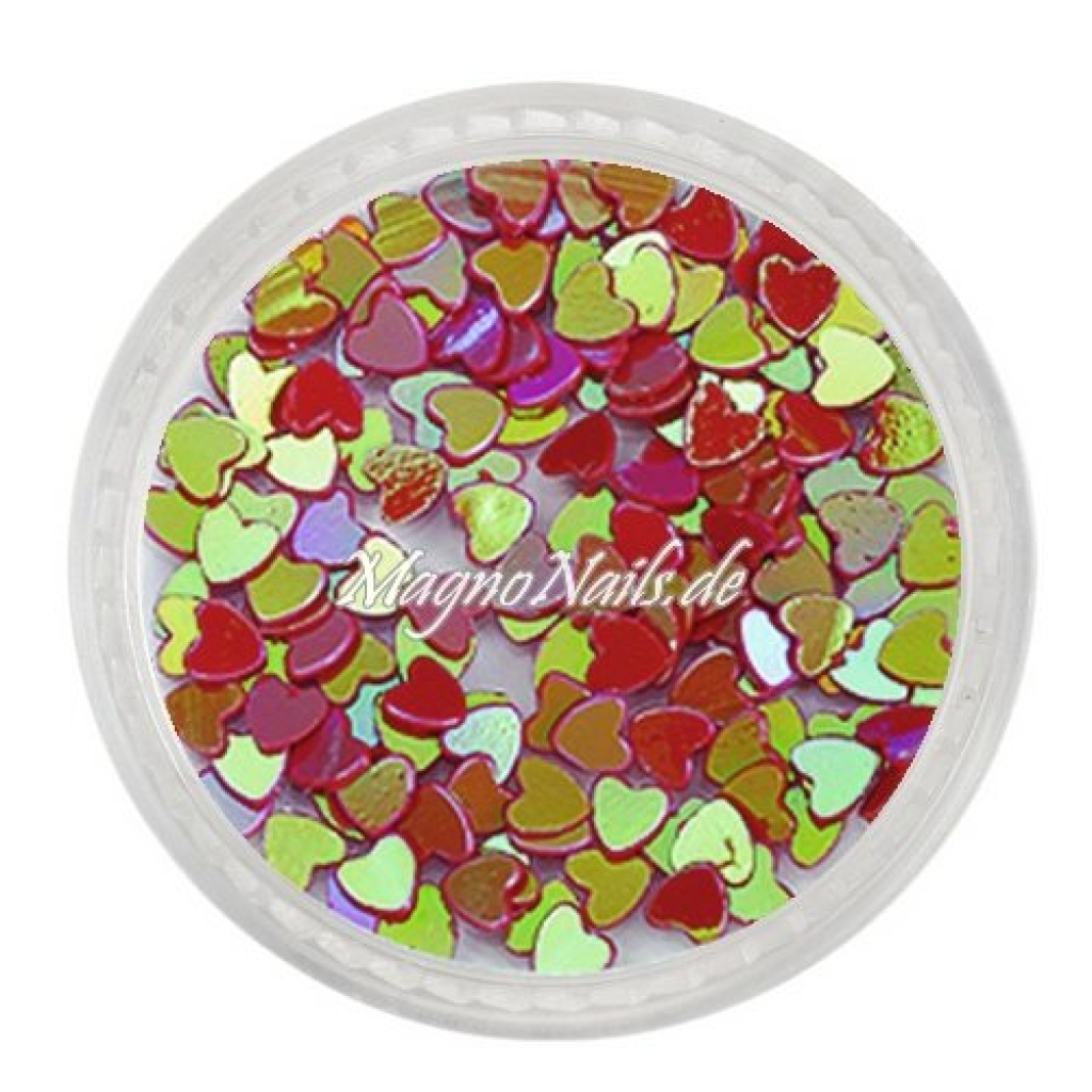 Glitter Shapes - Einlegemotive - Herzen weinrot Nail Art Nails Nagel Nögel Nailart