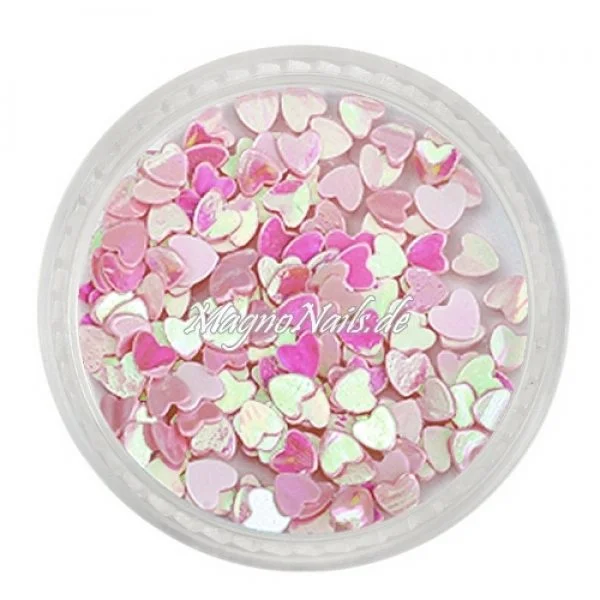 Glitter Shapes - Einlegemotive - Herzen rosa Nail Art Nails Nagel Nögel Nailart