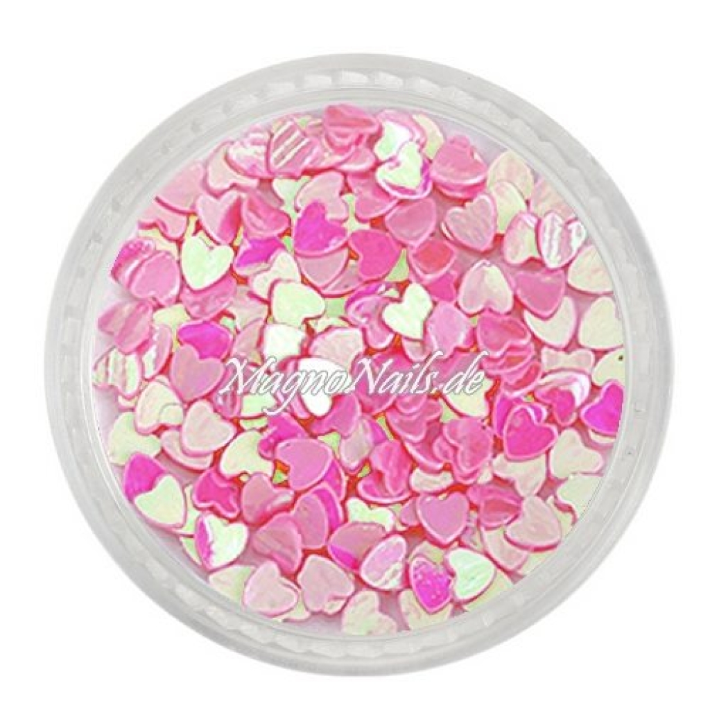 Glitter Shapes - Einlegemotive - Herzen pink Nail Art Nails Nagel Nögel Nailart
