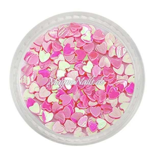 Glitter Shapes - Einlegemotive - Herzen pink Nail Art Nails Nagel Nögel Nailart