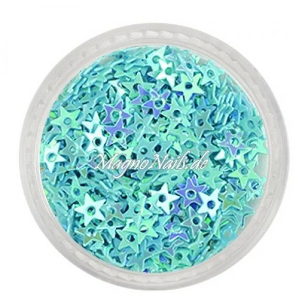 Glitter Shapes - Einlegemotive - Sternchen gelocht blau Nail Art Nails Nagel Nögel Nailart Einleger