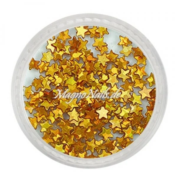 Glitter Shapes - Einlegemotive - Sterne gold hologramm Nail Art Nails Nagel Nögel Nailart Einleger