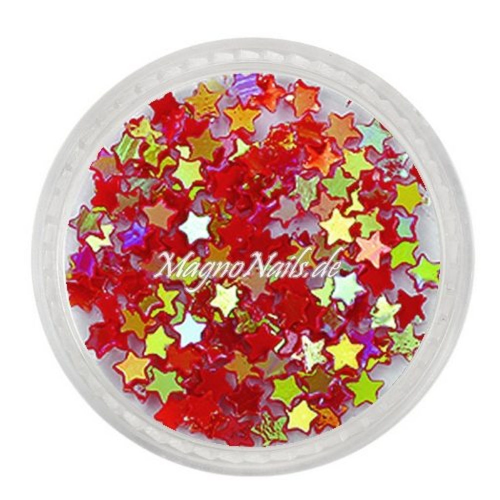 Glitter Shapes - Einlegemotive - Sterne weinrot Nail Art Nails Nagel Nögel Nailart Einleger