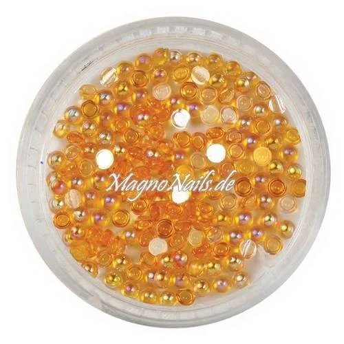 Nail Art Einlegemotive - Halbperlen orange AB Nägel Nails Nailart Nageldesign Nagel Glitzersteine