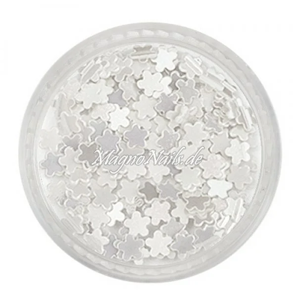 Glitter Shapes - Einlegemotive - Blumen weiß Nail Art Nails Nagel Nögel Nailart