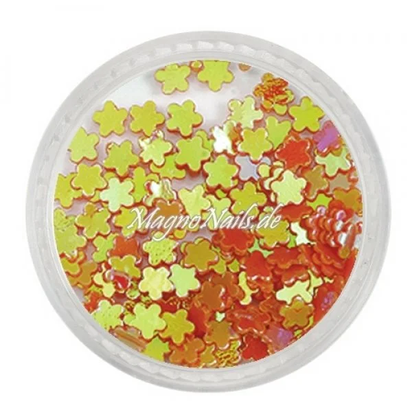 Glitter Shapes - Einlegemotive - Blumen orange Nail Art Nails Nagel Nögel Nailart