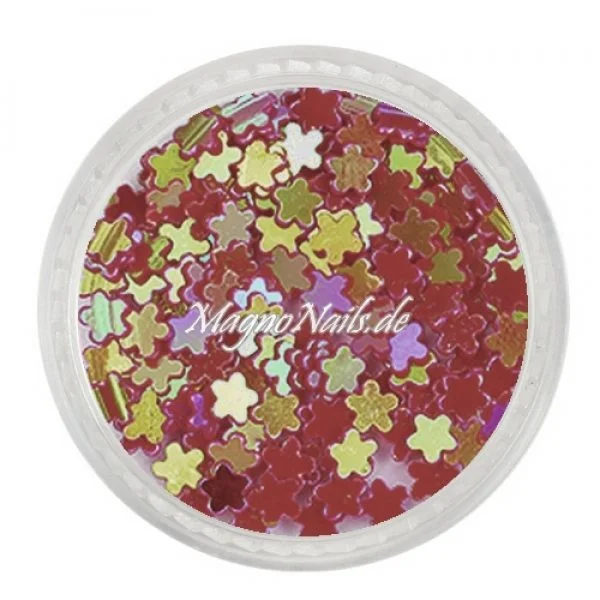 Glitter Shapes - Einlegemotive - Blumen weinrot Nail Art Nails Nagel Nögel Nailart