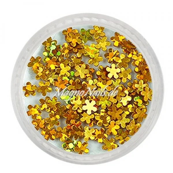 Glitter Shapes - Einlegemotive - Blumen gold hologramm Nail Art Nails Nagel Nögel Nailart
