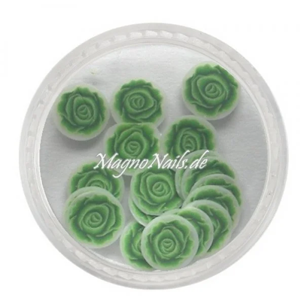 Einlegemotive - Fimo Shapes - Rosen grün Nail Art Nails Nagel Nögel Nailart