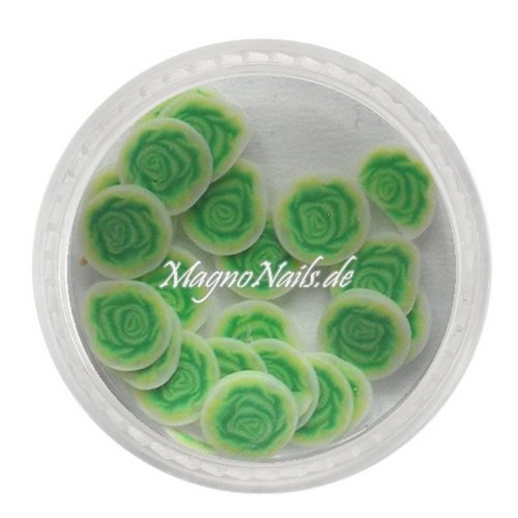 Einlegemotive - Fimo Shapes - Rosen apfelgrün Nail Art Nails Nagel Nögel Nailart