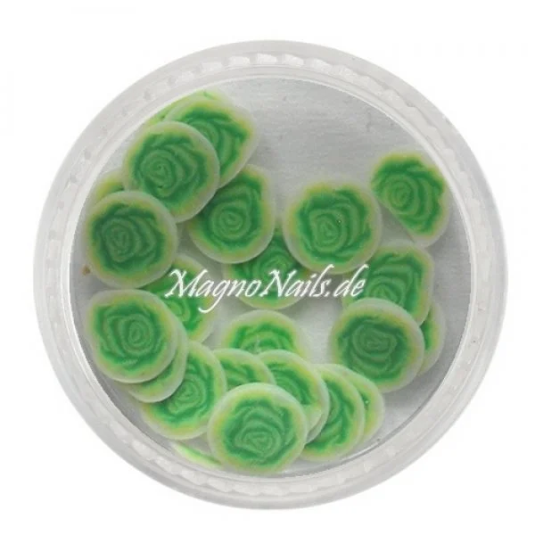 Einlegemotive - Fimo Shapes - Rosen apfelgrün Nail Art Nails Nagel Nögel Nailart