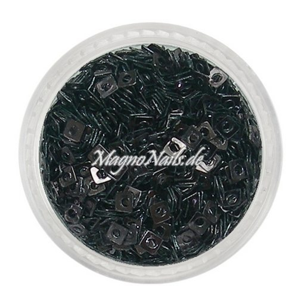 Glitter Shapes - Einlegemotive - Quadrat schwarz Nail Art Nails Nagel Nögel Nailart Einleger