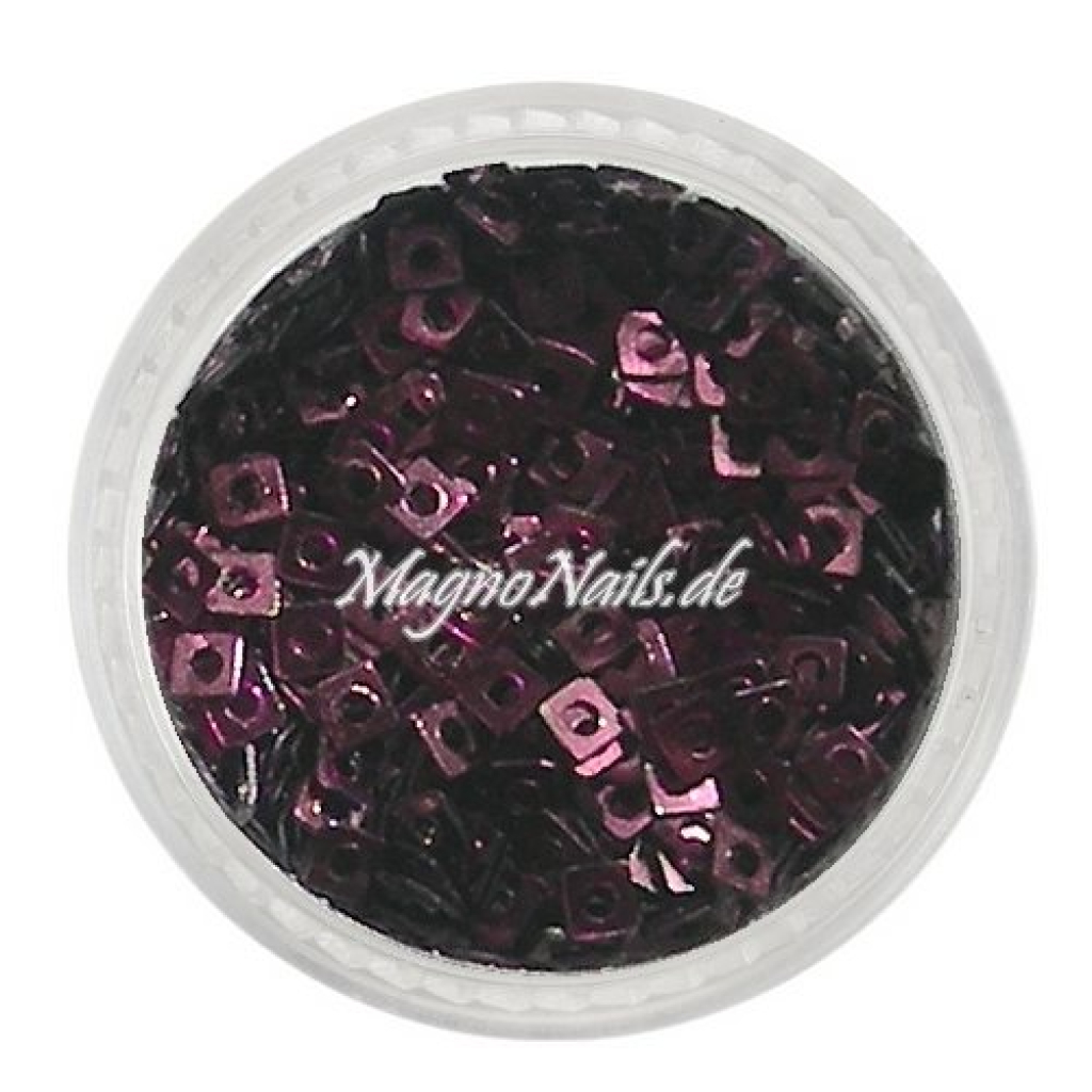 Glitter Shapes - Einlegemotive - Quadrat dark aubergine metallic Nail Art Nails Nagel Nögel Nailart