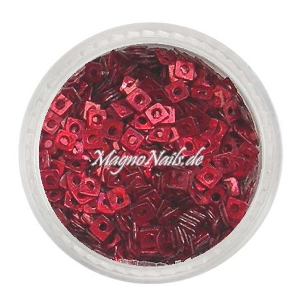 Glitter Shapes - Einlegemotive - Quadrat weinrot hologramm Nail Art Nails Nagel Nögel Nailart Einleger