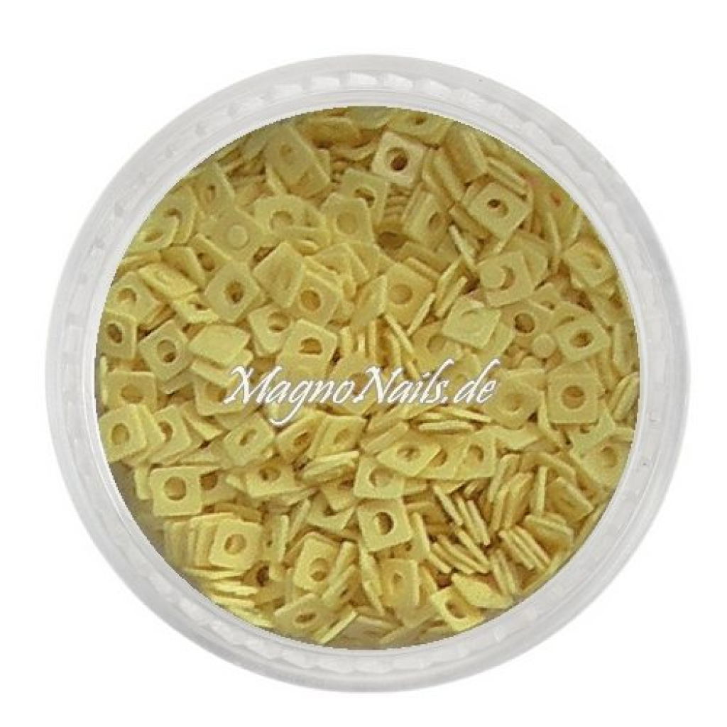 Glitter Shapes - Einlegemotive - Quadrat gelb Nail Art Nails Nagel Nögel Nailart Einleger