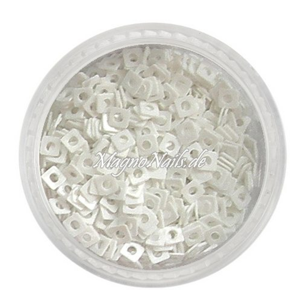Glitter Shapes - Einlegemotive - Quadrat weiß Nail Art Nails Nagel Nögel Nailart Einleger