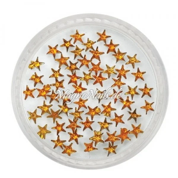 Strasssteine - Stern orange Nageldesign Nägel Nails Nagelstudio Einleger Nailart