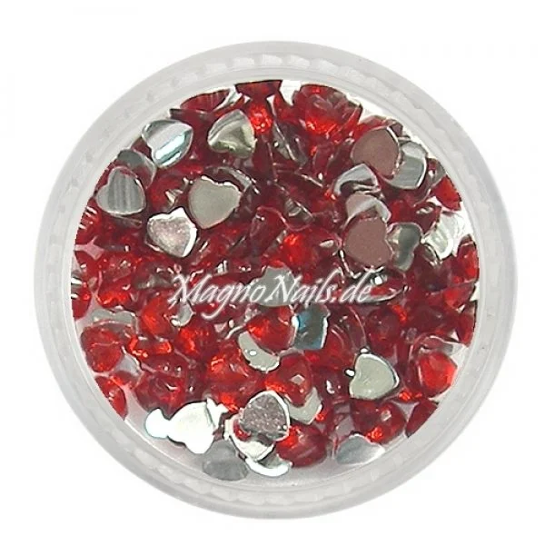 Strasssteine - Herzen rot Nageldesign Nägel Nails Nagelstudio Einleger Nailart