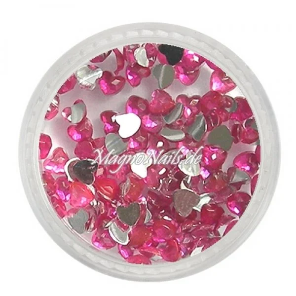 Strasssteine - Herzen rosa Nageldesign Nägel Nails Nagelstudio Einleger Nailart
