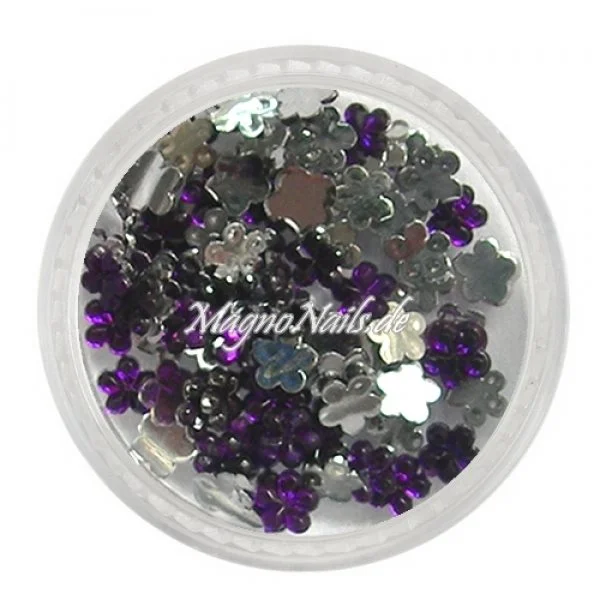 Strasssteine - Blume klein lila Nageldesign Nägel Nails Nagelstudio Einleger Nailart