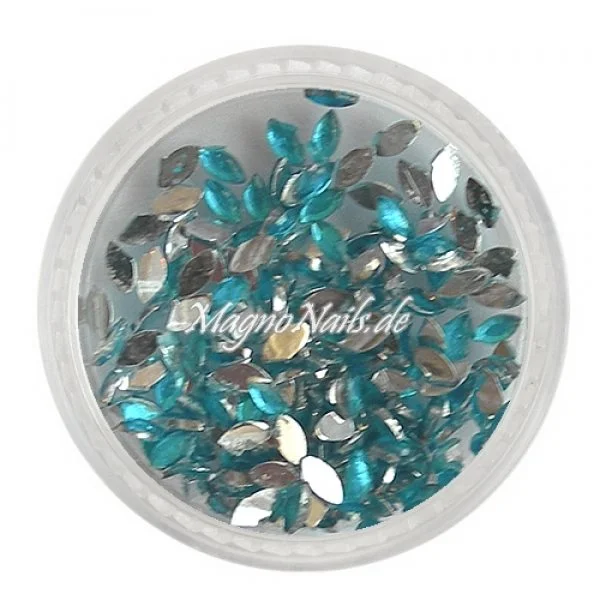 Strasssteine - Elipse türkis Nageldesign Nägel Nails Nagelstudio Einleger Nailart