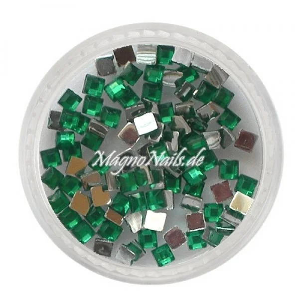Strasssteine - Quadrat dunkelgrün Nageldesign Nägel Nails Nagelstudio Einleger Nailart