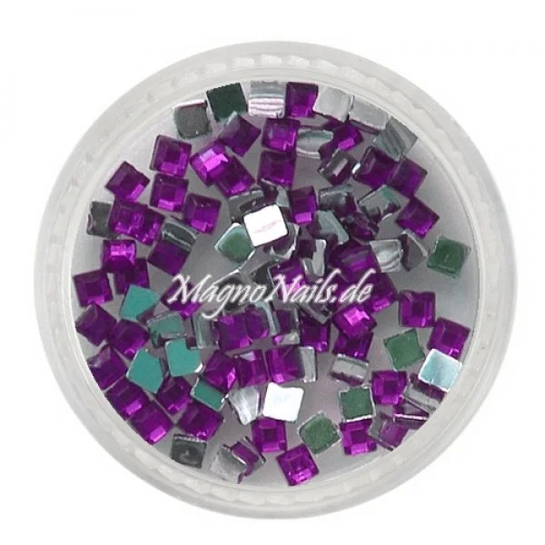 Strasssteine - Quadrat lila Nageldesign Nägel Nails Nagelstudio Einleger Nailart