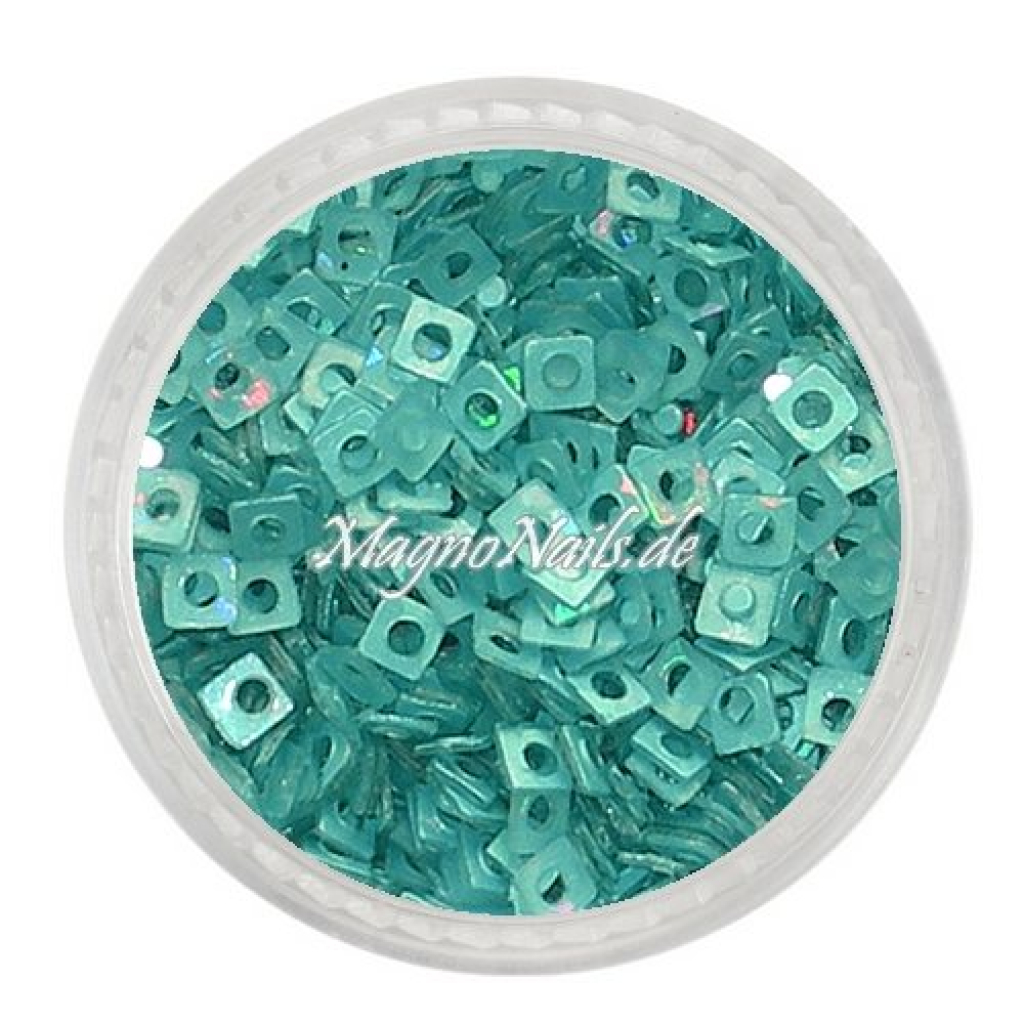 Glitter Shapes - Einlegemotive - Quadrat light blue Nail Art Nails Nagel Nögel Nailart