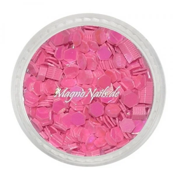 Glitter Shapes - Einlegemotive - hexagon pink Nail Art Nails Nagel Nögel Nailart Einleger