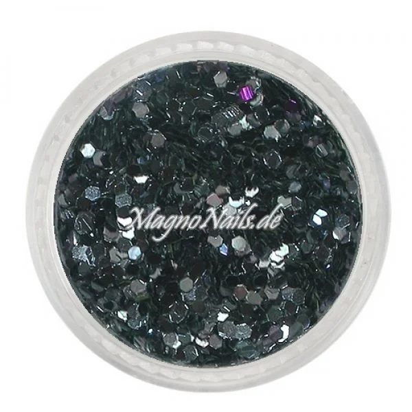 Nail Art Pailetten anthrazit metallic 1mm Nägel Nails Nailart Nageldesign Nagel Glitzer Pailetten