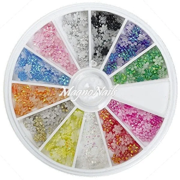 3D Einlegemotive - Shapes Blumen in einer Rondell Nail Art Soft Einleger