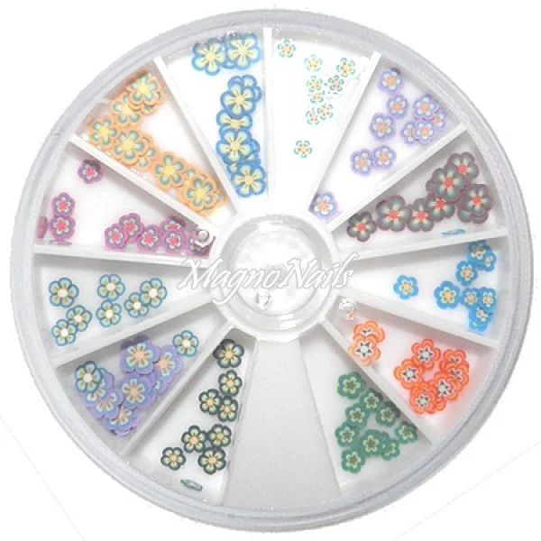 Fimo Einlegemotive - Blumen in einer Rondell Nageldesign Nägel Nailart Nails Nagelstudio