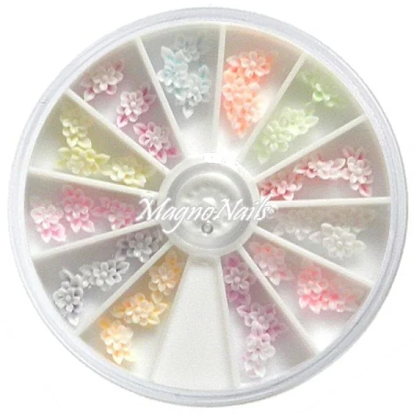 3D Einlegemotive - Gummi Soft Blumen in einer Rondell Blumen