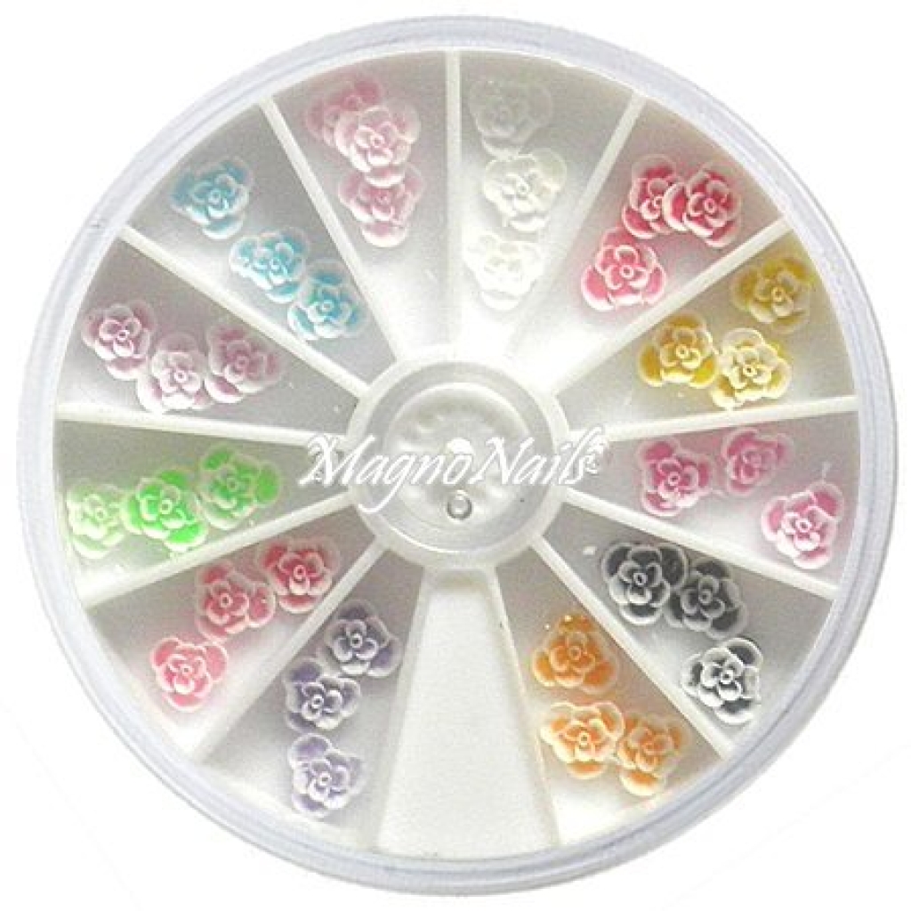 3D Einlegemotive - Gummi Soft Blumen in einer Rondell Rosen