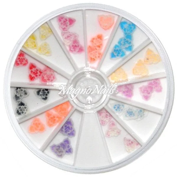 3D Einlegemotive - Gummi Soft Blumen in einer Rondell Rosen