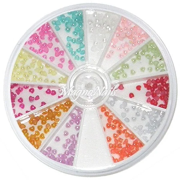 Einlegemotive - Perlmutt Halbperlen Herzen in einer Rondell Nageldesign Nägel Nailart Nails Nagelstudio