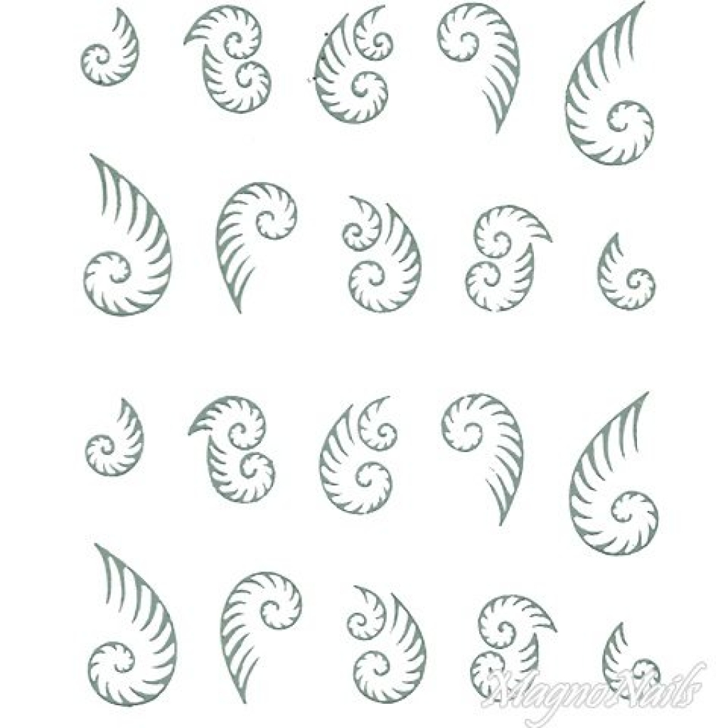 2D Nail Art One Stoke Sticker