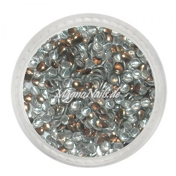 Einlegemotive - Mini Metall Plättchen - rund braun Nail Nagelstudio Nägel Nailart Nail art