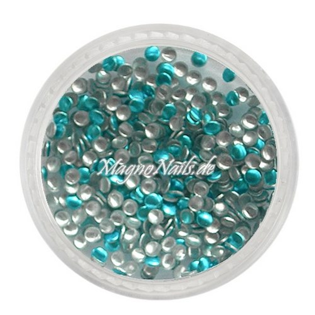Einlegemotive - Mini Metall Plättchen - rund türkis Nail Nagelstudio Nägel Nailart Nail art