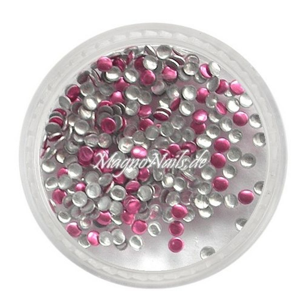 Einlegemotive - Mini Metall Plättchen - rund pink Nail Nagelstudio Nägel Nailart Nail art