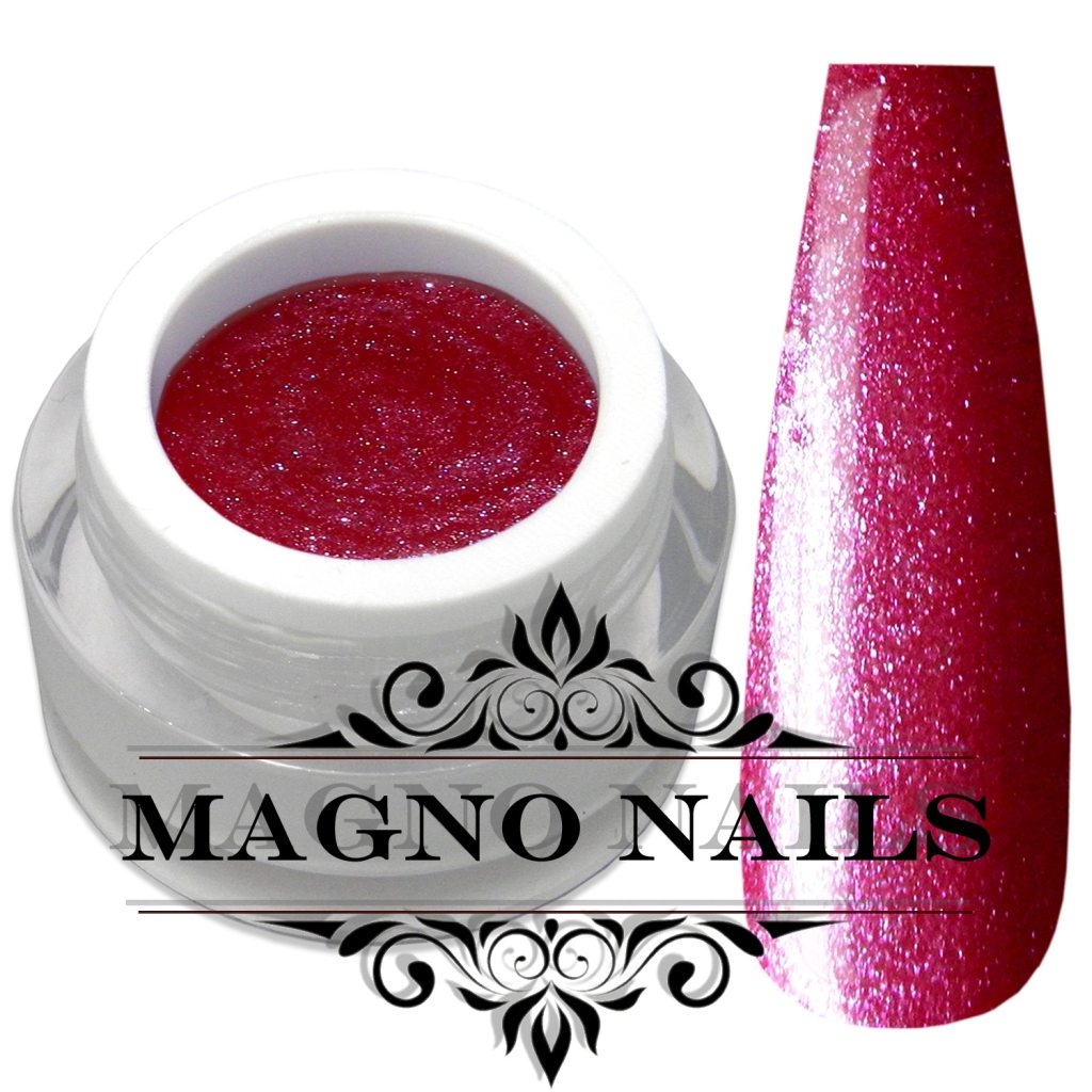UV Gel - 823 - Glitter Gel Pearl Red Nails Nagelgel Nögel Nail Glitzer