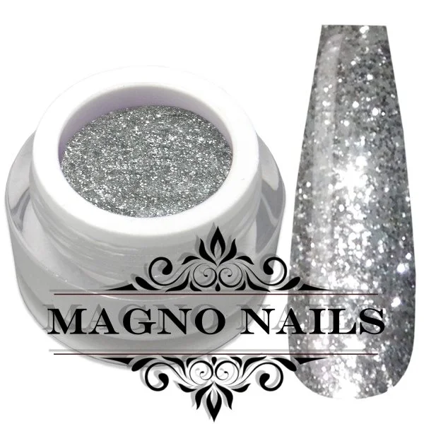 UV Gel - 831 - Glitter Gel Silver Nails Nagelgel Nögel Nail