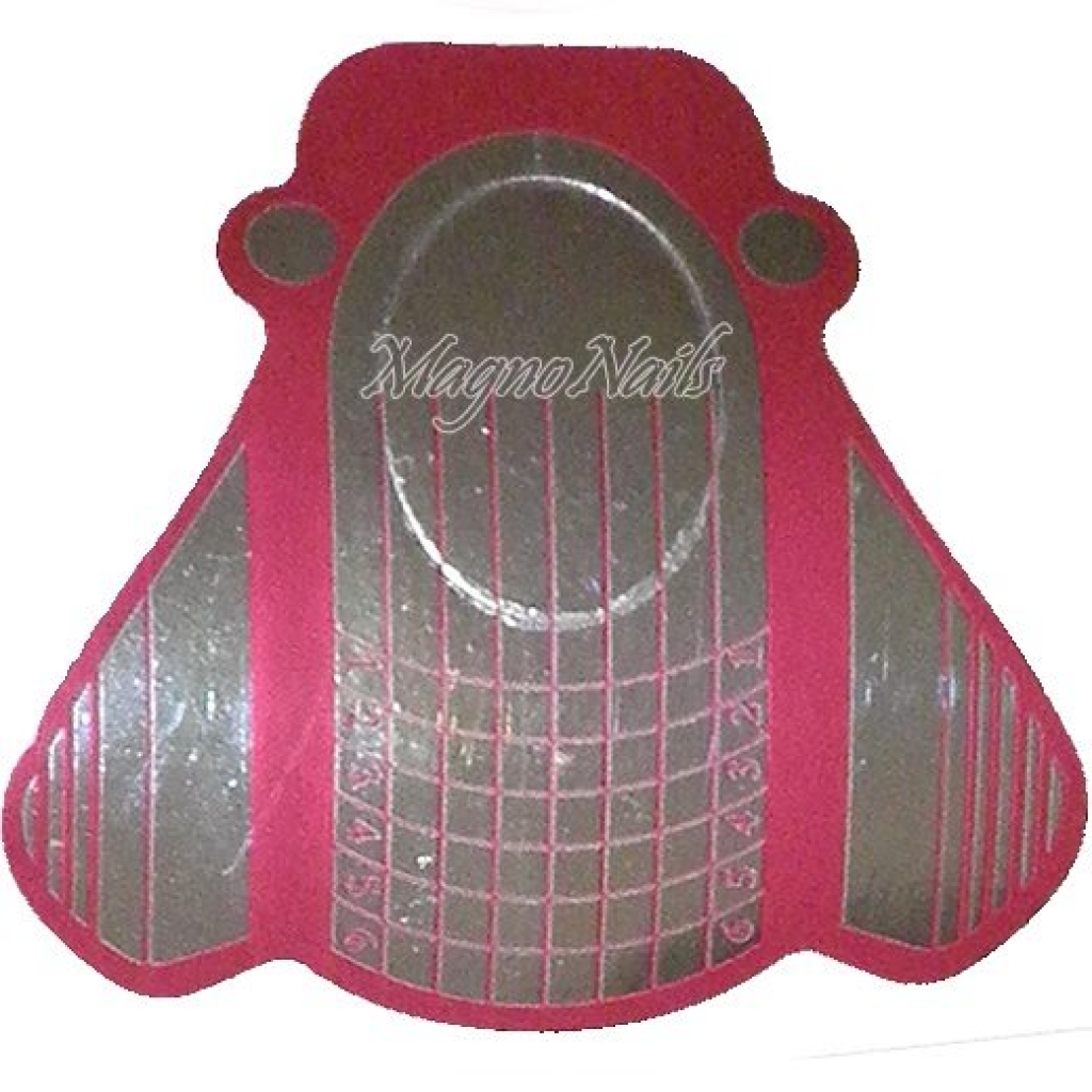 100 Modellierschablonen rot metallic extra breit  Verlängerung Papier